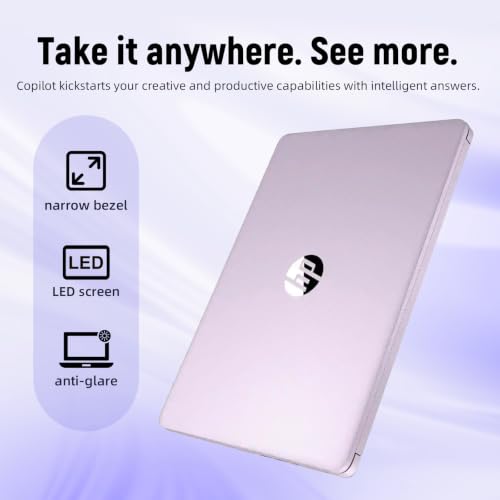 Image of HP 14 inch HD Student Business Laptop, Intel N150, 4GB RAM, 192GB Storage | (128GB UFS + 64GB SD Card), 1 Year Office 365, 720p Webcam, Slim Design, Copilot AI, WiFi 6, Win 11, Honey Lavender