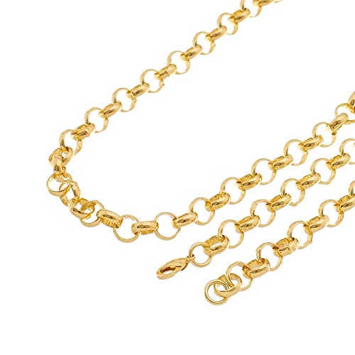Conjunto Pulseira e Corrente Folheado a Ouro 18k com 8mm de Largura Elo Português