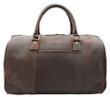 DR307 - Borsone multiuso in vera pelle, colore: Marrone, Marrone, L, Tracolla