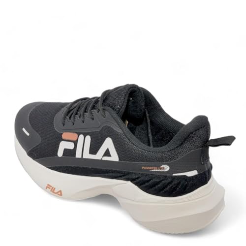 Tenis Fila Progress Lite Feminino,Preto/Bege/Cobre,36