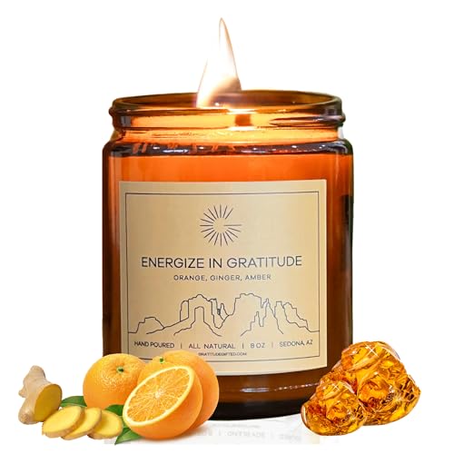 Gratitude Gifted CANDLE-P Energize In Gratitude - 8 Oz Natural Soy Candle With Orange, Ginger, And Amber Fragrances - Perfect Thank You Gift For Women & Men, Long-Lasting Aromatherapy Candle cover