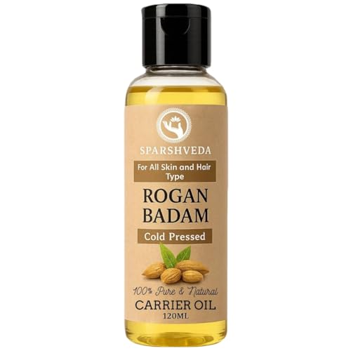 Image of Rogan Badam Oil | 100% Pure Cold Pressed Almond Oil for Hair Growth & Skin Glow | Rich in Vitamin E, Reduces Hair Fall, Deeply Moisturizes Face & Body | Ayurvedic Massage Oil | 120 ml