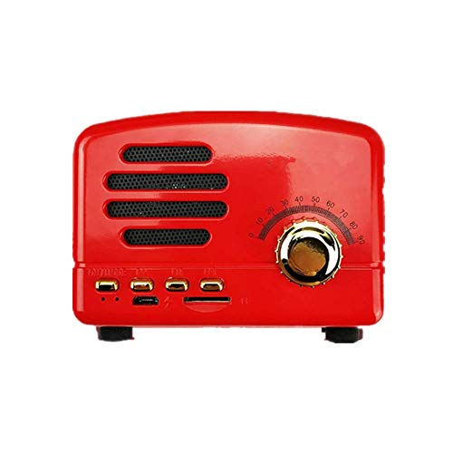 Local Makes A Comeback - Altavoz Bluetooth Retro, Radio Inteligente Inalámbrica, Bajo, Tarjeta de Audio, Mini Regalo Creativo, Rojo,