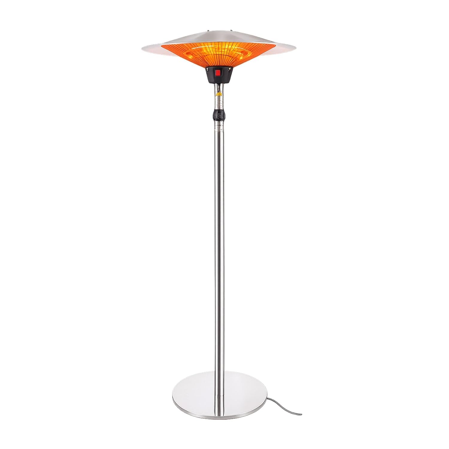 Outdoor Patio Heater – 3000W Stainless Steel Standing Infrared Heater with Adjustable Height, Weatherproof Design & Instant Heat for Garden, Balcony, or Terrace