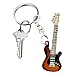 ベースギターキーホルダー | 楽器キーホルダーステンレススチールギターキーペンダント - 音楽キーホルダーギター飾り楽器キーホルダーミニギタープレーヤーの少年少女