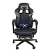 Gaming Chair Black Green for Adults with Footrest,High Back Swivel Computer Office Chair with Pillows and Lumber Support