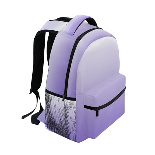 Gradient Light Purple Backpack for Boy Girl Bookbag School Bag Daypacks for Women2
