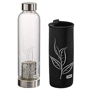 Glazen Drinkfles Met Theezeef/Fruitfilter, 500 Ml, Glazen Fles Met Zeef En Isolatiehoes, Voor Thee, Smoothies, Koude/Warme Dranken, Lekvrije Schroefdop, Tea To Go, Infused Waterfles