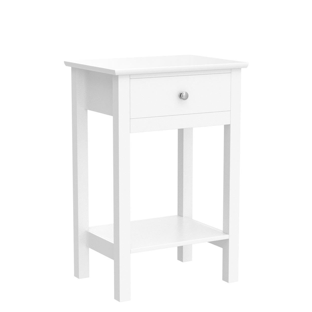 Yaheetech Lot de 2 Tables de Chevet Blanc Bois Table de Nuit Tables d'appoint avec Tiroir et étagère de Rangement pour Chambre Salon Bureau