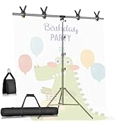 8.5 x 5ft T-Shape Portable Backdrop Stand with Sandbag - GLOSHOOTING Adjustable Photo Background ...