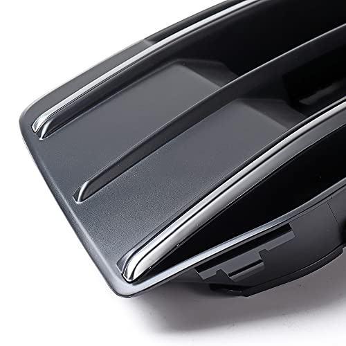 Amopacorp Compatible For Driver Passenger Side Front Lower Bumper Fog Light Grille Bezel Grill Cover Insert Abs Housing Glossy Black Chrome Trim Audiq5 2018 2019 2020 #TOP2