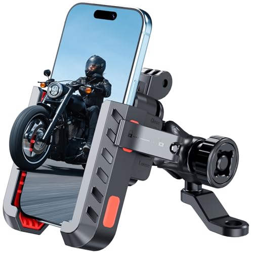 Image of EDYELL Mobile Holder for Bike,Motorcycle Phone Mount Holder, Anti-Theft, Anti-Vibration Dampener Mount,360 Adjustable for Motorcycle Bike ATV Scooter Fit 4.7 inch-7.2 inch Cellphone 12-M Warranty (YF303-B)
