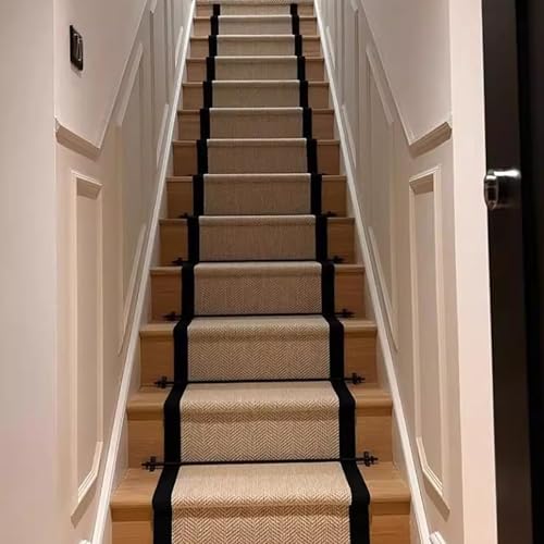 Tiges de couloir pour tapis d'escalier en laiton massif noir élégant