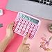 Mechanical Switch Calculator, 12 Digits, Large LCD Display, Pink Calculator Big Buttons, Mechanical Calculator, Calculators Desktop Calculator, Cute Calculator,for Everyday Life and Basic Office Work