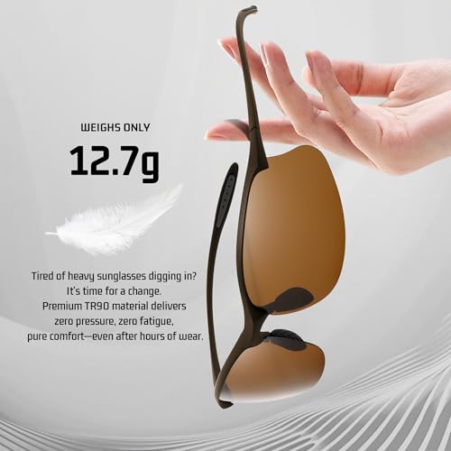 Image of SUNGAIT Ultra Lightweight Rimless Polarized Sports Sunglasses for Men Fishing Running UV400 Protection