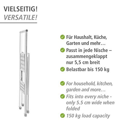 Trapladder met 2 treden staal epoxy wit 46x50x111cm