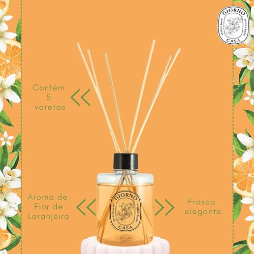 Difusor de Fragrância Para Casa Perfumada e Aromatizada, Flor de Laranjeira, Giorno Casa, 250 ml, La
