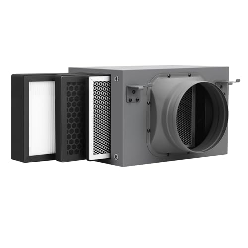 6-Inch Air Filter Box with HEPA & Carbon for Duct Fans