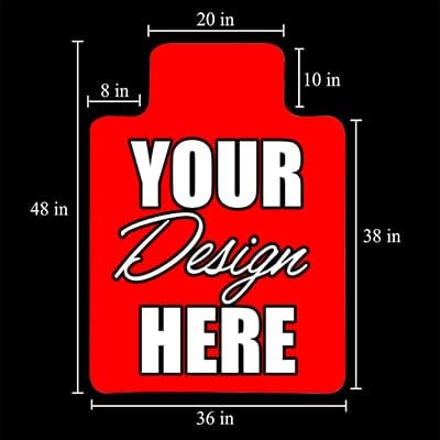 Customized Gaming Chair Mat, Custom Office Chair Mats, Add Your Image/Text/Logo, for Office Home Multi-Purpose Chair Carpet Computer Desk Mat Rolling Chairs Mat, 36''X 48'', Red