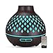 JQAM Dyfuzory olejków eterycznych, 400 ml dyfuzory aromaterapeutyczne Nawilżacz z pilotem, automatyczny cichy nebulizator do jogi Spa, 7 kolorów światła LED (Color : Dark wood)