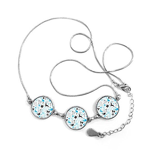 Collier de Noël rond avec motif bonhomme de neige et flocon pour cadeau de fête