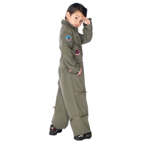 Leg Avenue Unisex Baby Top Gun Movie Boys Flight Suit - Cute Family Halloween Onesie For Kids Adult Sized Costumes, Khaki, Large Us #TOP1