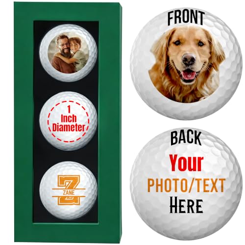 Image of Personalized Golf Gifts for Men, Custom Text or Logo Golf Ball, Golf Lovers | Fuuny Golfballs, Customized Gift for Christmas, Wedding, Golfers, Dads, Boyfriend, Groomsmen, Retirement