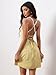 WDIRARA Women's Criss Cross Backless Sleeveless Mini Cami Dress Flared A Line Dresses Yellow Medium