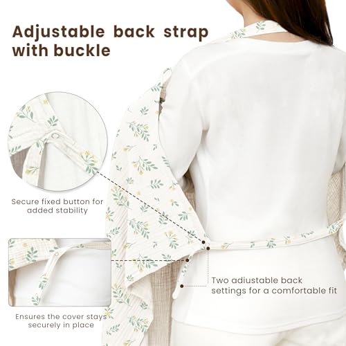 Image of Konssy Muslin Nursing Cover Up for Breastfeeding with Rigid Hoop