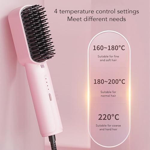 Cepillo alisador ionico 4 temperaturas 160-220°C rosa miniatura 6
