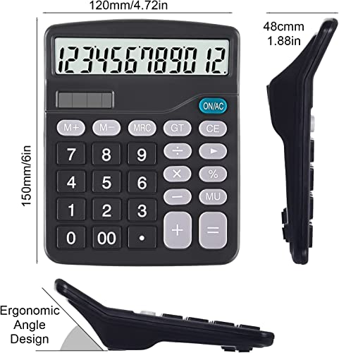 Image of Calculators,EooCoo 2Pcs Basic Standard Calculator 12 Digit Desktop Calculator with Large LCD Display and Sensitive Button for Office, School, Home & Business Use,Black and Black