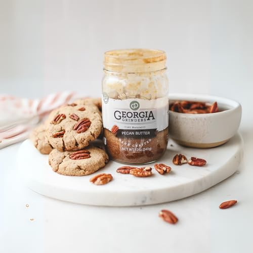 Image of Georgia Grinders Pecan Butter Spread, Whole30 Approved, Non-GMO, Gluten Free, No Palm Oil, No Added Sugar, Paleo and Vegan Friendly, 12 Ounce (1 Pack)