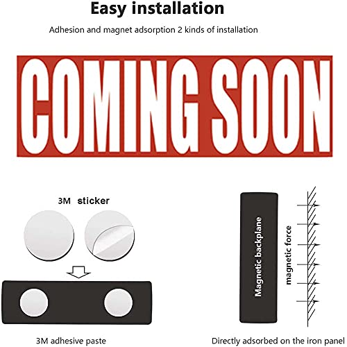 Coming Soon Sign For Estate Rider,Reusable Magnetic And Adhesive Sticker Option,Magnetic Coming Soon Sign For Realtors, Magnetic Coming Soon Sign For Real Estate (12 X 4 Inch） #TOP2