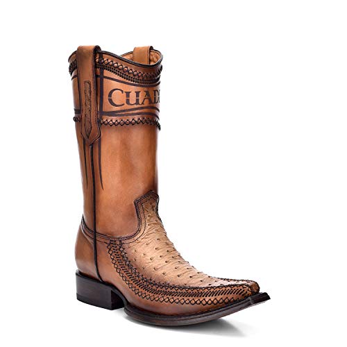 Cuadra Men's Western Boot In Genuine Ostrich Leather Brown 6 #TOP1