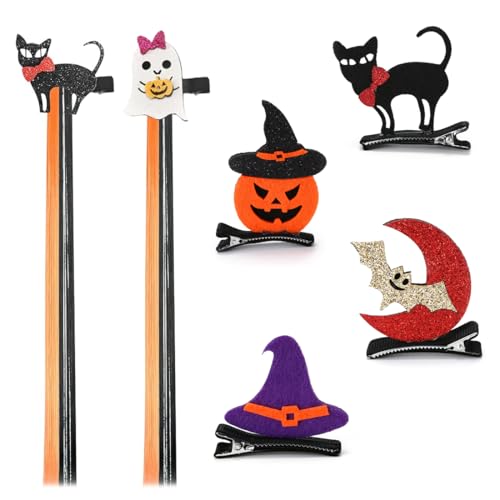 6 Pezzi Accessori per Capelli di Halloween, Fermaglio per Capelli, Clips Halloween, Decorativi per Capelli per Carnevale, Cosplay