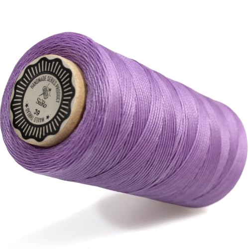 Flat Waxed Thread 0.8mm, 300 yd, Light Purple, Leather Sewing