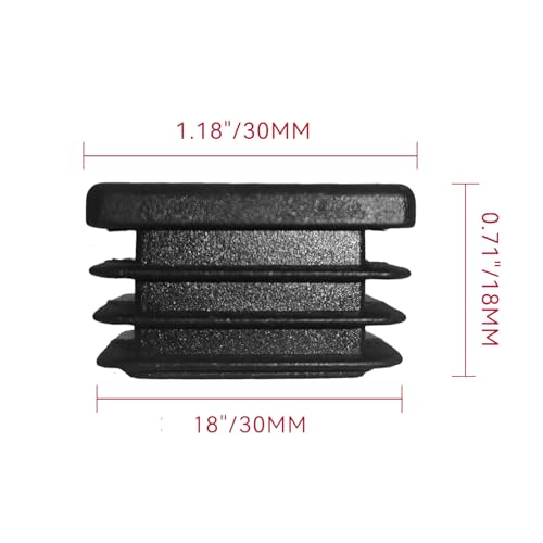 Image of 32 Pcs 1-1 /4 inch Square Tubing End Caps, Plastic End Caps Insert Finishing Plug for Chair Legs, Pipe Post, Table Legs (Black, 30x30mm)