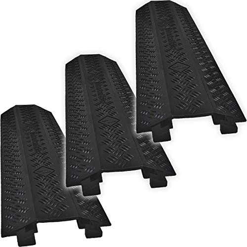 Electriduct Drop Trak Cable & Hose Protector Cord Cover - Medium - Black - 3 Pack