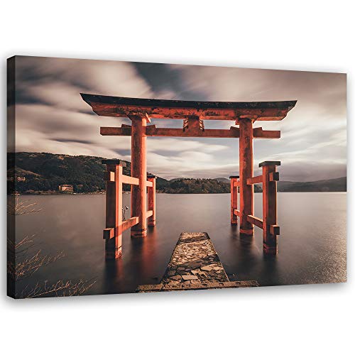 Tableau sur toile paysage eau marron 100x70 cm Feeby cadre déco grand format