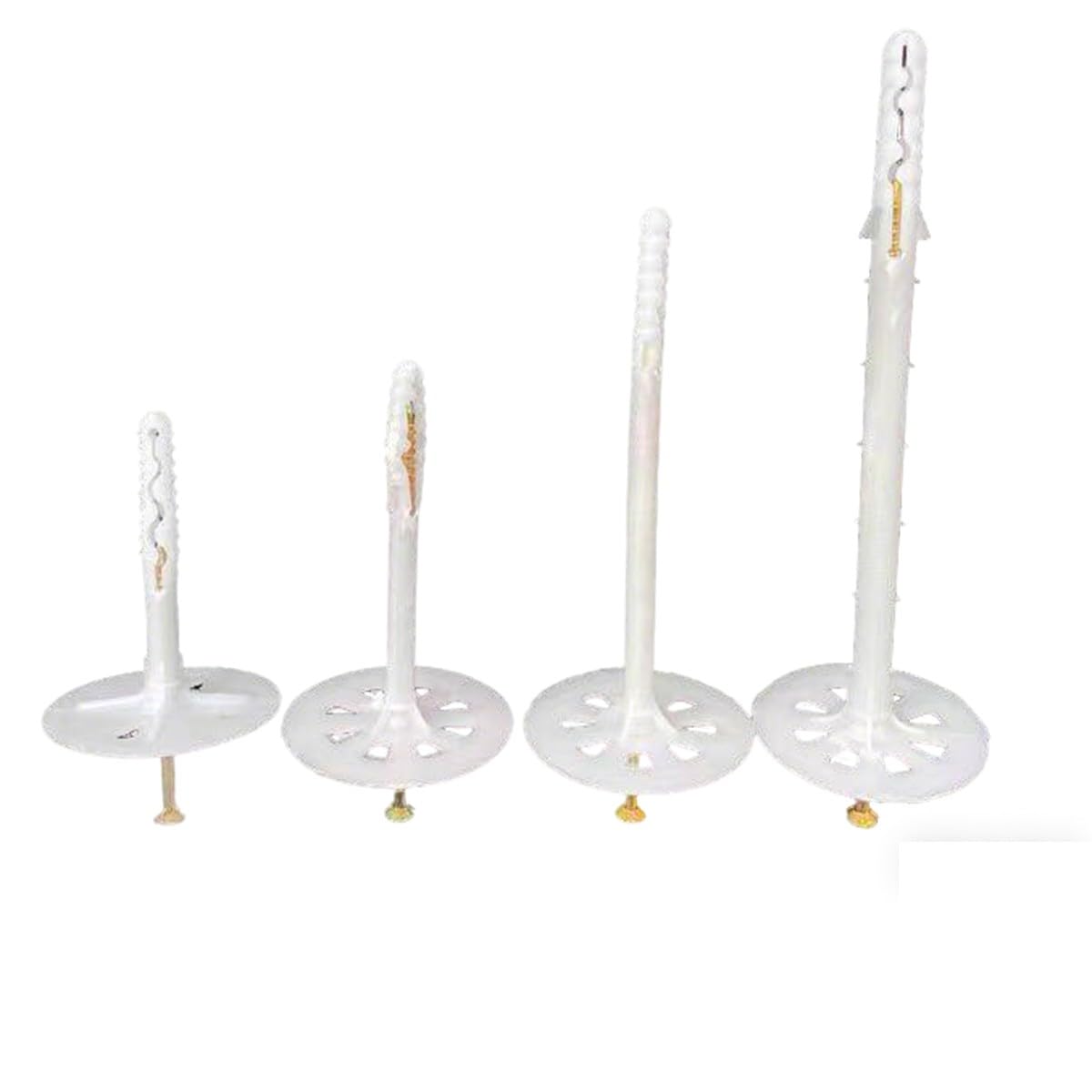 Dämmstoffdübel 5cm Teller Längen 10cm 12cm 14cm 16cm (200 Stück) – Schlagdübel WDVS Styropordübel für EPS Polystyrol, Fassadendämmung, Verzinkte Nägel