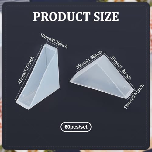 Image of BENECREAT 60Pcs Triangle Glass Corner Protectors, White-Gray, 1.37x1.37x0.51 Inch, PP Plastic, Protects Glass & Mirror Edges During Transport