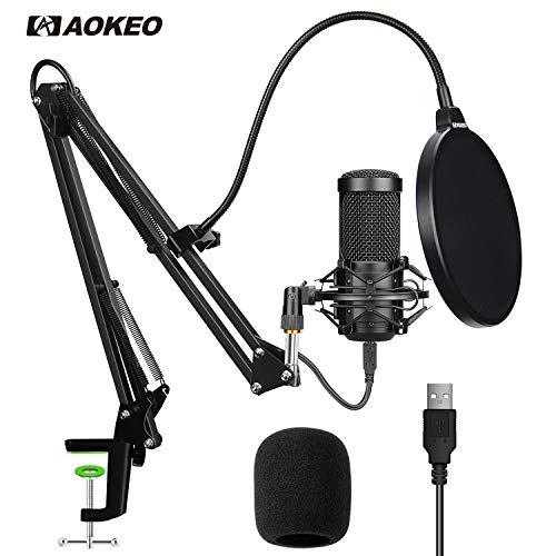 Aokeo AK-60 Professional USB Streaming Podcast PC Microphone With AK-35 Suspension Scissor Arm