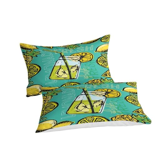 Housse de couette limonade 3D imprimé moderne parure de lit microfibre douce avec fermeture éclair