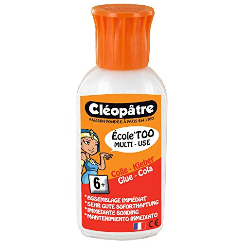Cléopatre - AE70X - Ecole'Too - Colle Multi-matériaux avec Embout biberon - Flacon 60 g