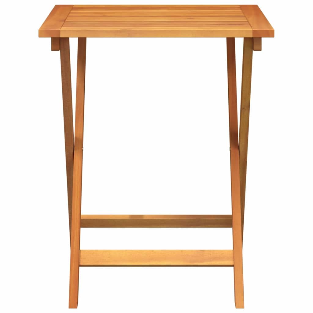Stół ogrodowy z litego drewna akacjowego, 60 x 60 x 72 cm, składany, na taras, balkon, do ogrodu, na patio, werandę, podwórko, kemping i piknik, do jedzenia i grillowania