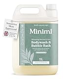 Miniml All Natural Body Wash and Bubble Bath - 5L Refill Moisturising Tea Tree and Mint Sensitive Skin Eco Shower Gel Bath Soak - Vegan Friendly Hand, Face & Body High Foam Scrub