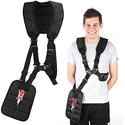 Arneses Dielectricos Arnés Profesional Acolchado Correa de Hombro para cortacésped Arnés Desbrozadora Doble Hombro con Correa de Nylon Correa de Cortacésped Ajustable de Doble Hombro Correa de Hombro de Cortacésped