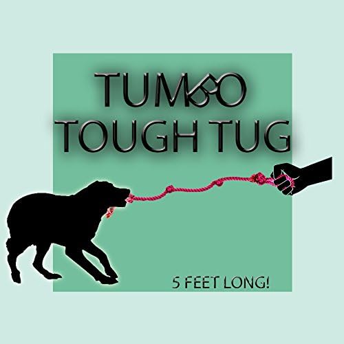 Tumbo Tough Tug Rope Dog Toy - (Pink 5 ft Long Strong and Durable Rope Pull Toy with Handle) TUG of WAR Dog Toy image 7 of 8 B01N1HVPLO