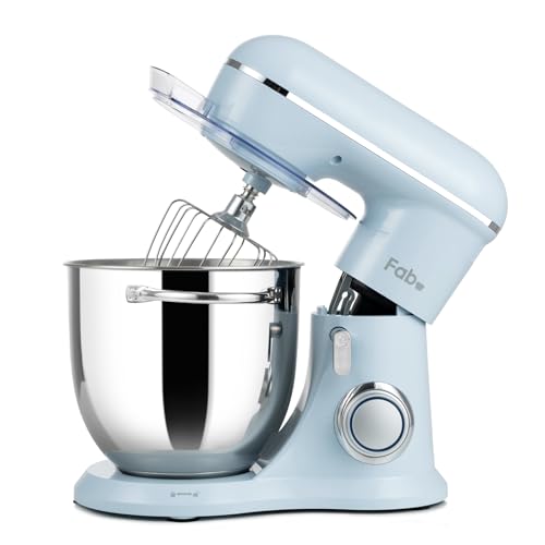 Fab Batidora Amasadora 6L Profesiona,Amasadora de Pan y Reposteria 1300W,Robot de Cocina con 10 Velocidades,Incluye Gancho Amasador,Paleta Batidora y Varilla Mezcladora,Kitchen in the box