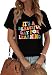 Teacher Life V Neck Shirt for Women Teacher Gift Short Sleeve Shirts It s a Beautiful Day for Learning T-Shirt(Black,Medium)